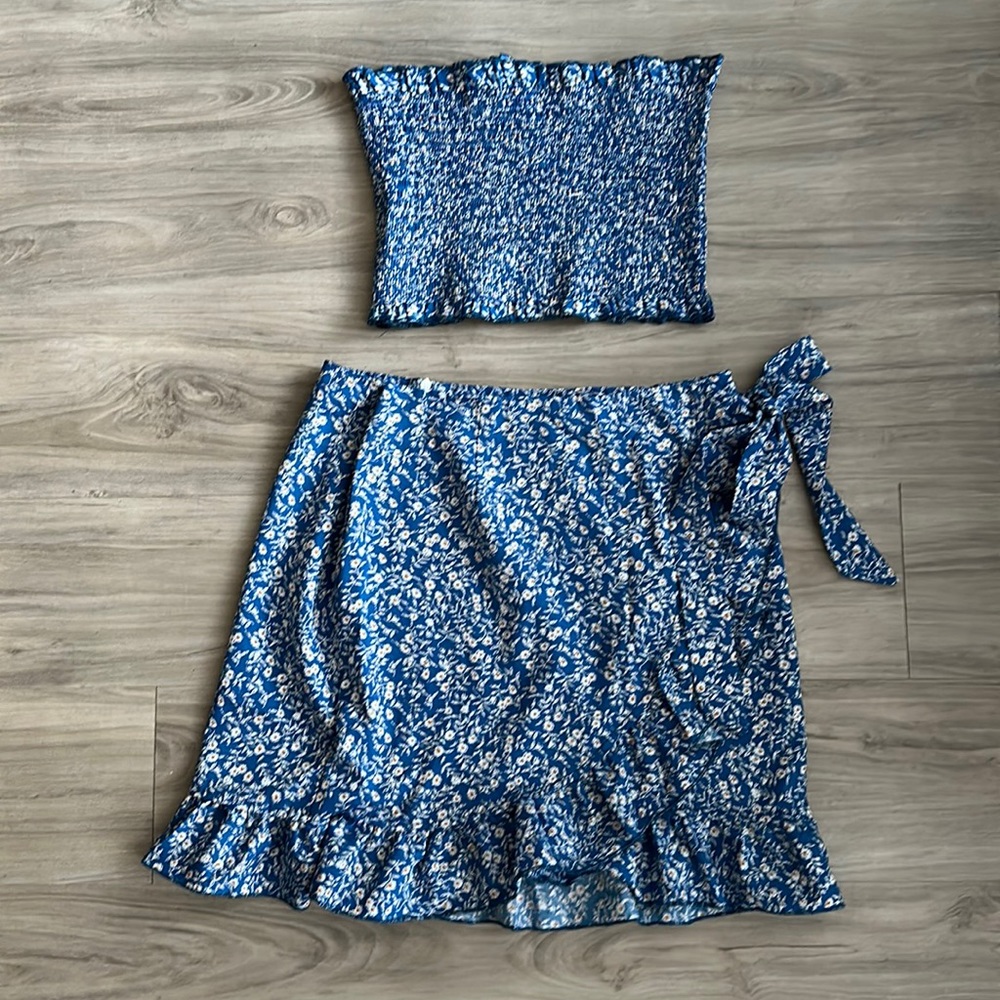 Blue Floral Matching Set